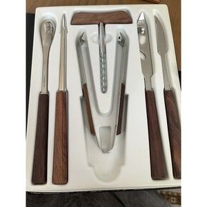 VINTAGE KRAFTWARE BARTENDERS GUIDE UTENSILS Japanese 6 Piece Bar Tool Set
